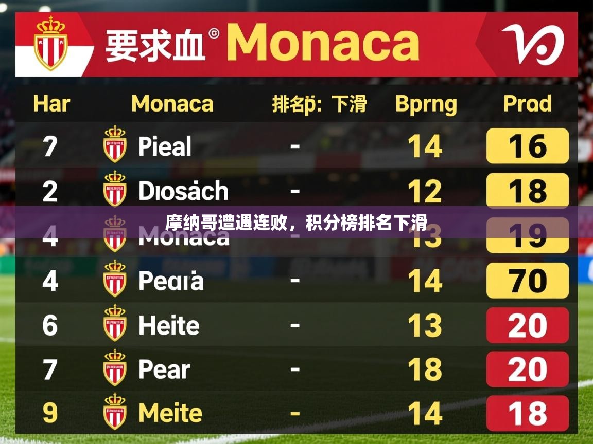 2025 极直播app下载摩纳哥遭遇连败,积分榜排名下滑 第2张