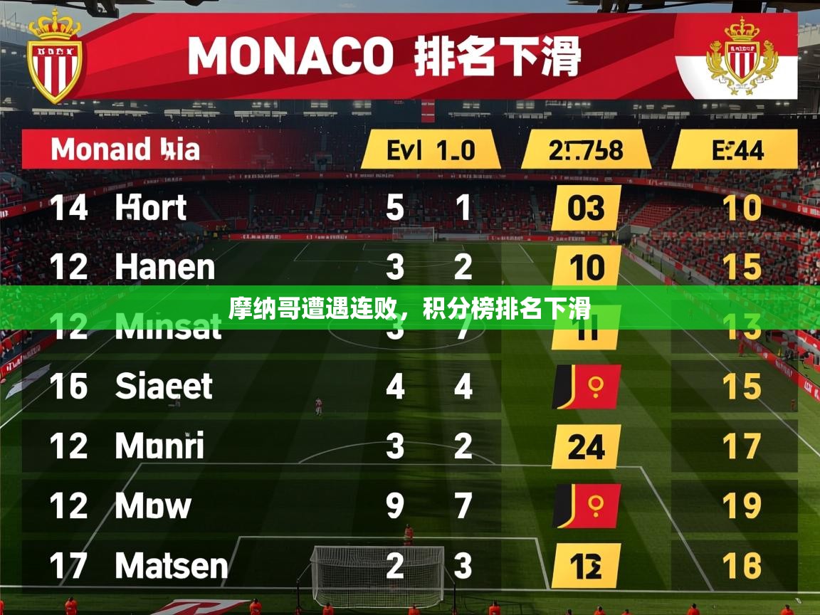 2025 极直播app下载摩纳哥遭遇连败,积分榜排名下滑 第3张